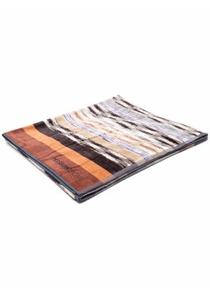 Missoni Home striped cotton beach towel - Brown