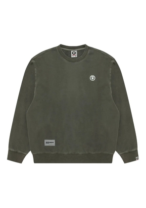 AAPE BY *A BATHING APE® logo-patch crew-neck sweatshirt - Green