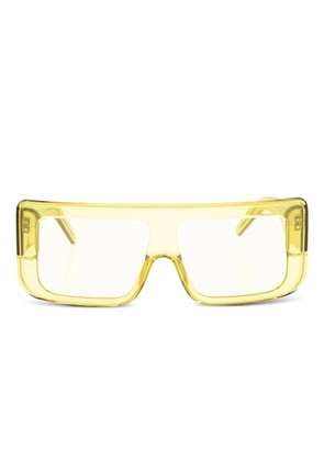 Rick Owens rectangle-frame sunglasses - Yellow