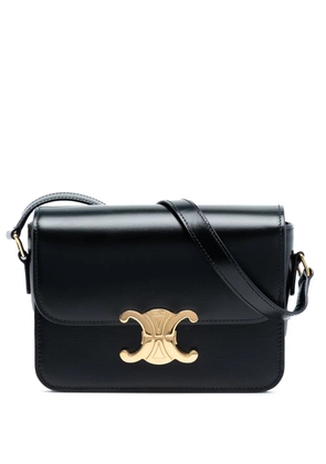 Celine Pre-Owned 2022 Teen Shiny Calfskin Triomphe crossbody bag - Black
