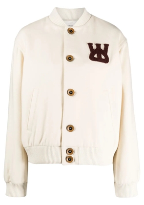 Wales Bonner logo-appliqué bomber jacket - White