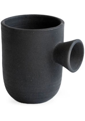 Origin Made Charred Cup clay vase (13cm) - Black
