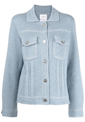 Barrie contrast-stitching denim-effect jacket - Blue