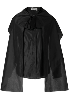 Saint Laurent Pre-Owned cape layered silk blouse - Black