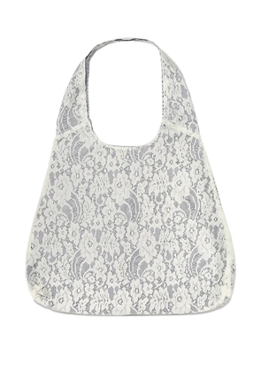 Gohar World Port lace-embroidered tote bag - White