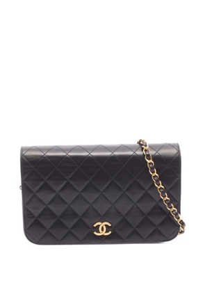 CHANEL Pre-Owned 1994-1996 CC Quilted Lambskin Full Single Flap crossbody bag - Black