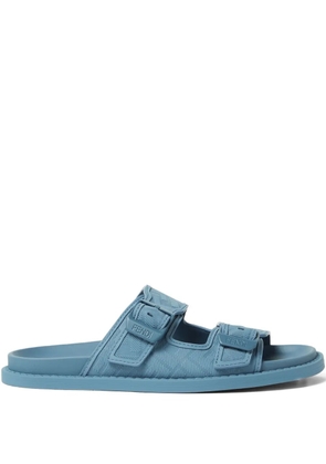 FENDI double-buckle FF-pattern sandals - Blue
