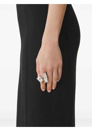 Lanvin double-stone brass ring - Silver