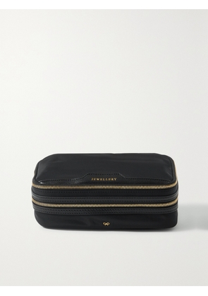 Anya Hindmarch - + Net Sustain Textured Leather-trimmed Econyl Jewelry Case - Black - One size
