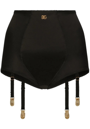 Dolce & Gabbana DG-logo high-waisted satin briefs - Black