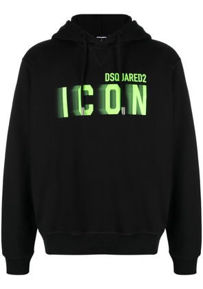 DSQUARED2 logo-print cotton hoodie - Black