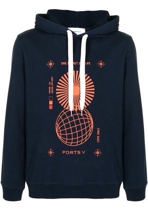 Ports V 'ONE PLANET ONE LIFE' print sweatshirt - Blue