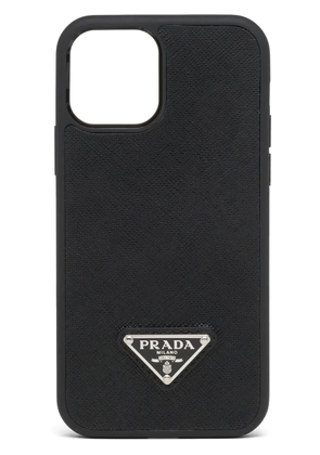 Prada saffiano leather iPhone 12/12 Pro case - Black