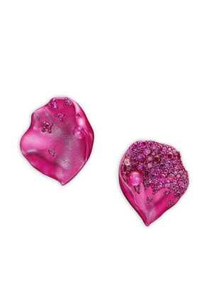 Anabela Chan 14k white gold and rhodium vermeil Petal sapphire and topaz earrings - Silver