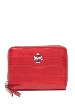 Tory Burch crocodile-embossed zip-around wallet - Red