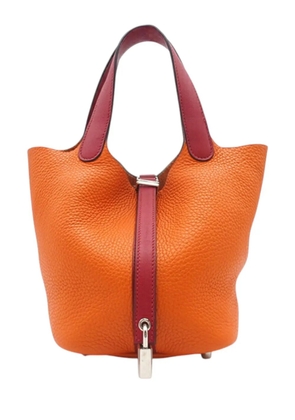 Hermès Pre-Owned 2016 Bicolor Clemence and Swift Picotin Lock 18 handbag - Orange