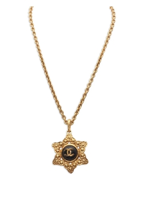 CHANEL Pre-Owned 1986-1988 coco-mark necklace - Yellow