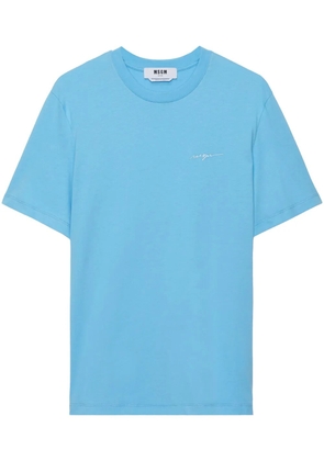 MSGM logo-embroidered T-shirt - Blue