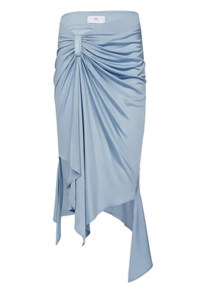 RTA asymmetric-design draped jersey skirt - Blue