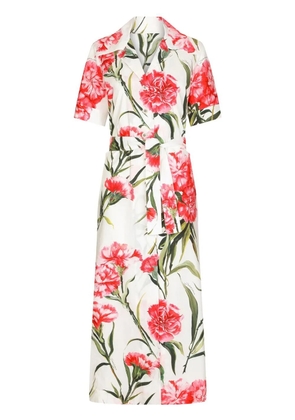 Dolce & Gabbana floral-print shirt dress - White