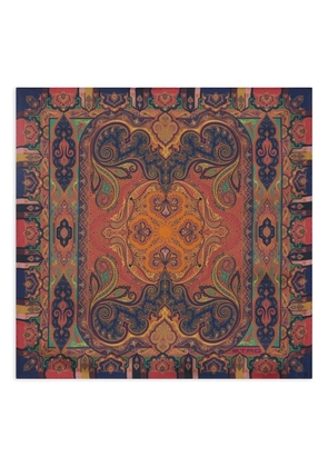 ETRO floral paisley silk pocket square - Blue