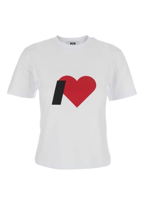 MSGM heart-print crew-neck T-shirt - White