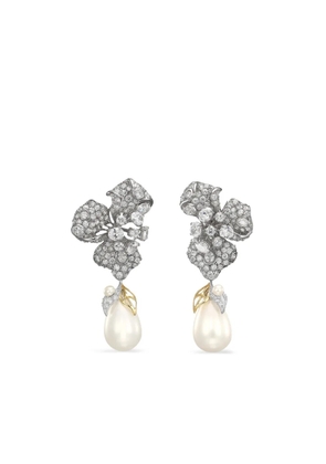 Anabela Chan 14K white gold and rhodium vermeil Blossom freshwater pearl and diamond earrings