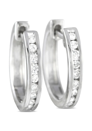 LB Exclusive 14K white gold diamond hoop earrings - Silver