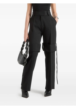 Manière De Voir Isabelle belted knee-strap trousers - Black