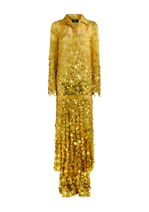 ETRO sequin-embellished silk dress - Yellow
