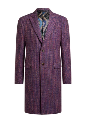 ETRO tweed single-breasted coat - Purple