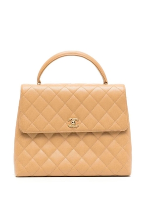 CHANEL Pre-Owned 2001 diamond-quilted tote bag - Neutrals