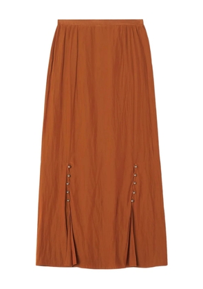 Lanvin pleated button-detail skirt - Orange