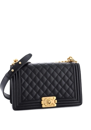 CHANEL Pre-Owned Boy Flap Bag Quilted Caviar Old Medium crossbody bag - Black