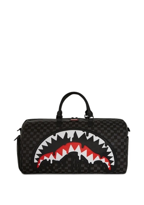Sprayground shark-mouth check duffle bag - Black