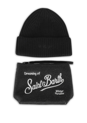 MC2 Saint Barth Christmas Box beanie hat and clutch bag set - Black