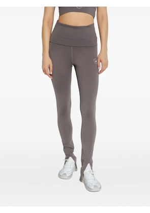adidas by Stella McCartney logo-print split-hem leggings - Grey