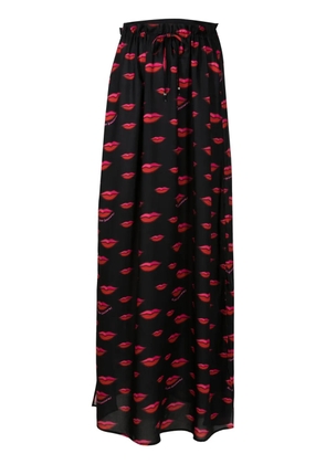 Amir Slama lip-print maxi skirt - Black