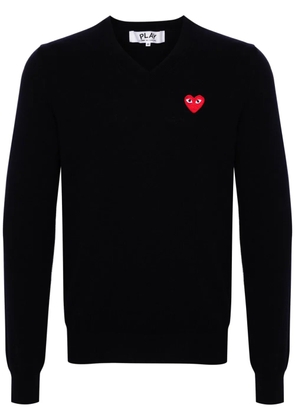 Comme Des Garçons Play heart-patch wool jumper - Blue