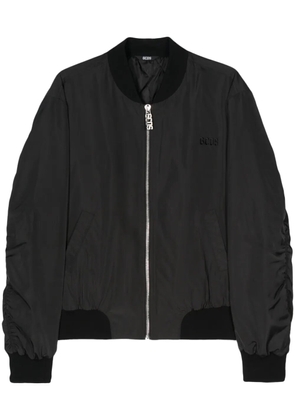GCDS embroidered-logo bomber jacket - Black