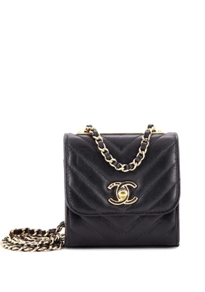 CHANEL Pre-Owned Trendy CC with Chain Chevron Lambskin Small clutch bag - Black