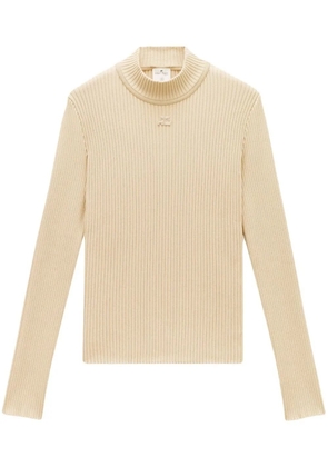 Courrèges rib-knit mock-neck jumper - Neutrals