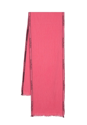 Acne Studios jacquard-logo seersucker scarf - Pink