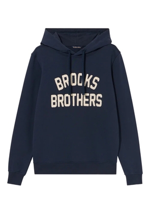 Brooks Brothers logo-embroidered terry hoodie - Blue