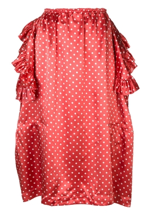 Comme Des Garçons Pre-Owned deconstructed ruffle polka dot skirt - Red