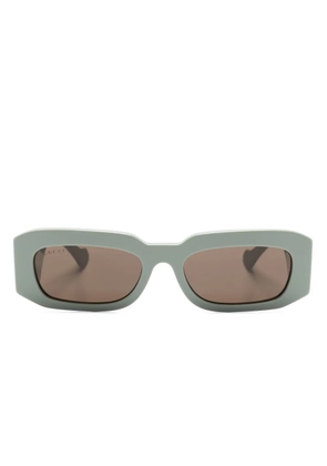 Gucci Eyewear logo-lettering rectangle-frame sunglasses - Green