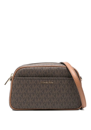 Michael Michael Kors Jet Set monogram cross body bag - Brown