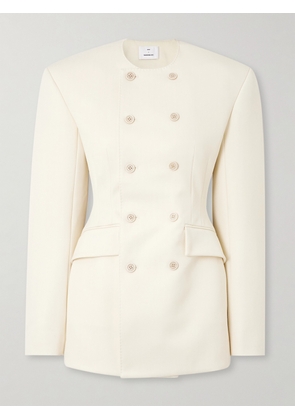 WARDROBE.NYC - + Rhw Double-breasted Twill Mini Dress - Ivory - xx small,x small,small,medium,large,x large