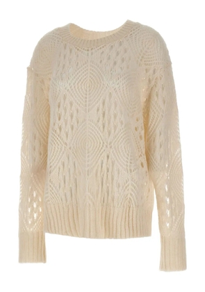 MAURIZIO MYKONOS open-knit crew-neck sweater - White