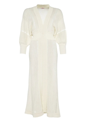 ERES Stella knitted V-neck dress - White